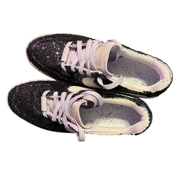 Custom Black Glitter Nike Air Force 1 Sage Low LX Violet Mist Women’s 10 NIB - Picture 2 of 8